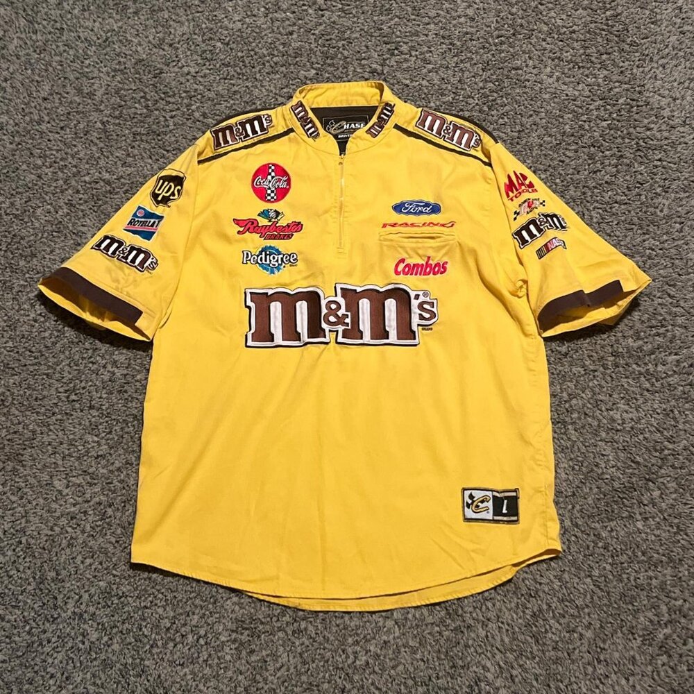 Yellow M&M NASCAR Racing 1/4 Zip Yellow Shirt